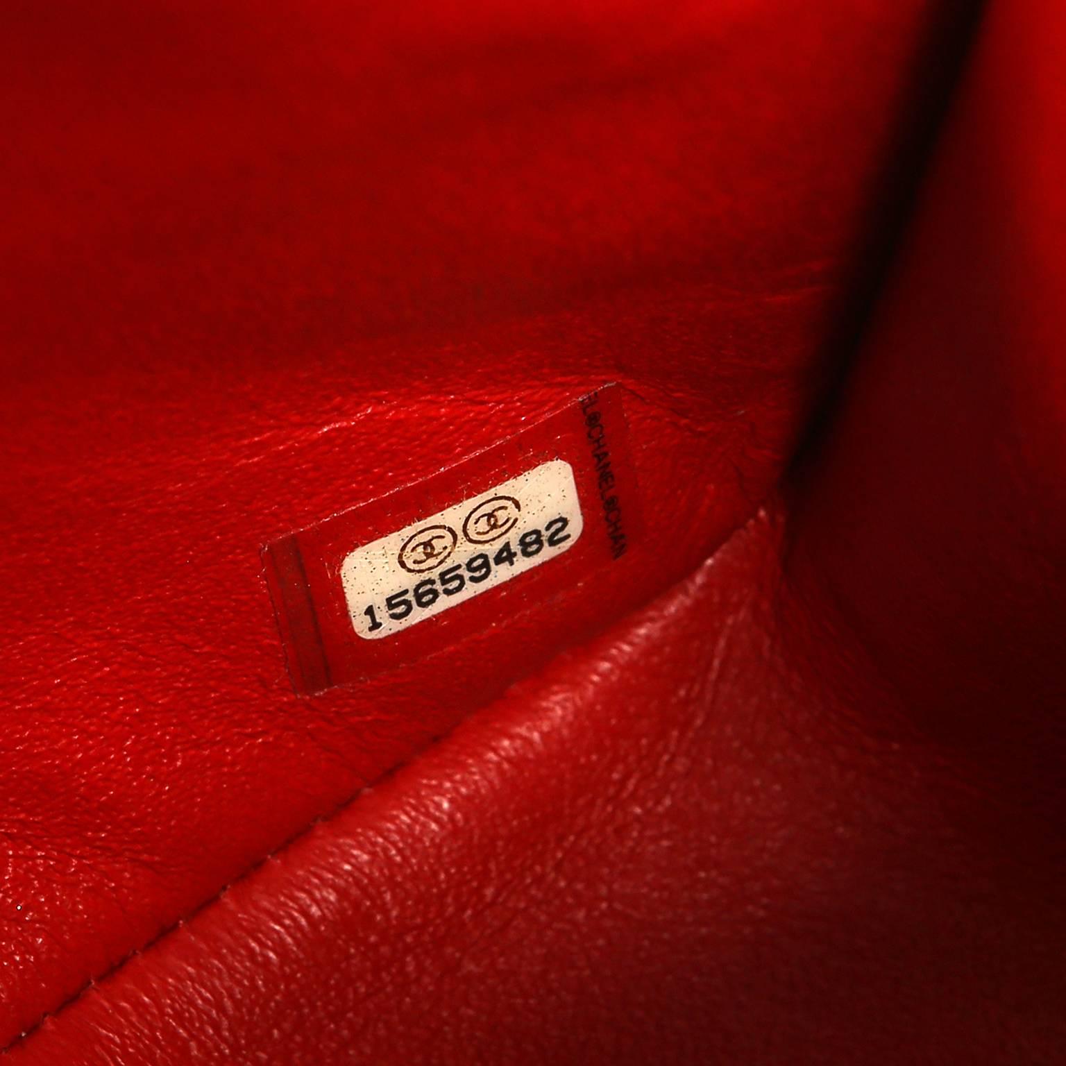 Chanel Red Lambskin Jumbo Classic Double Flap Bag with Silver HW 6