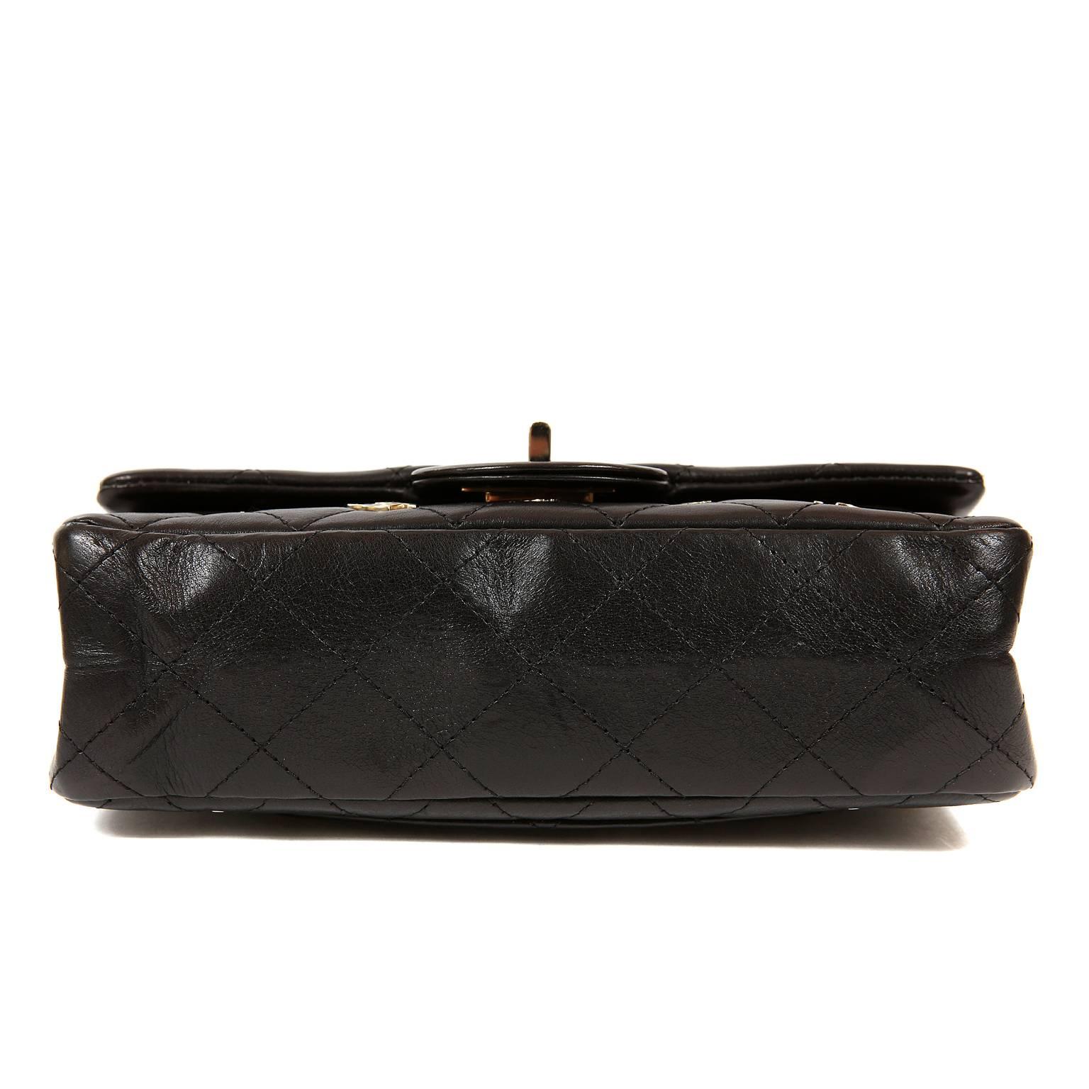Chanel Bolso pequeño CC Punk 2.55 Reissue de piel de becerro negra en Excelente Estado en Malibu, CA