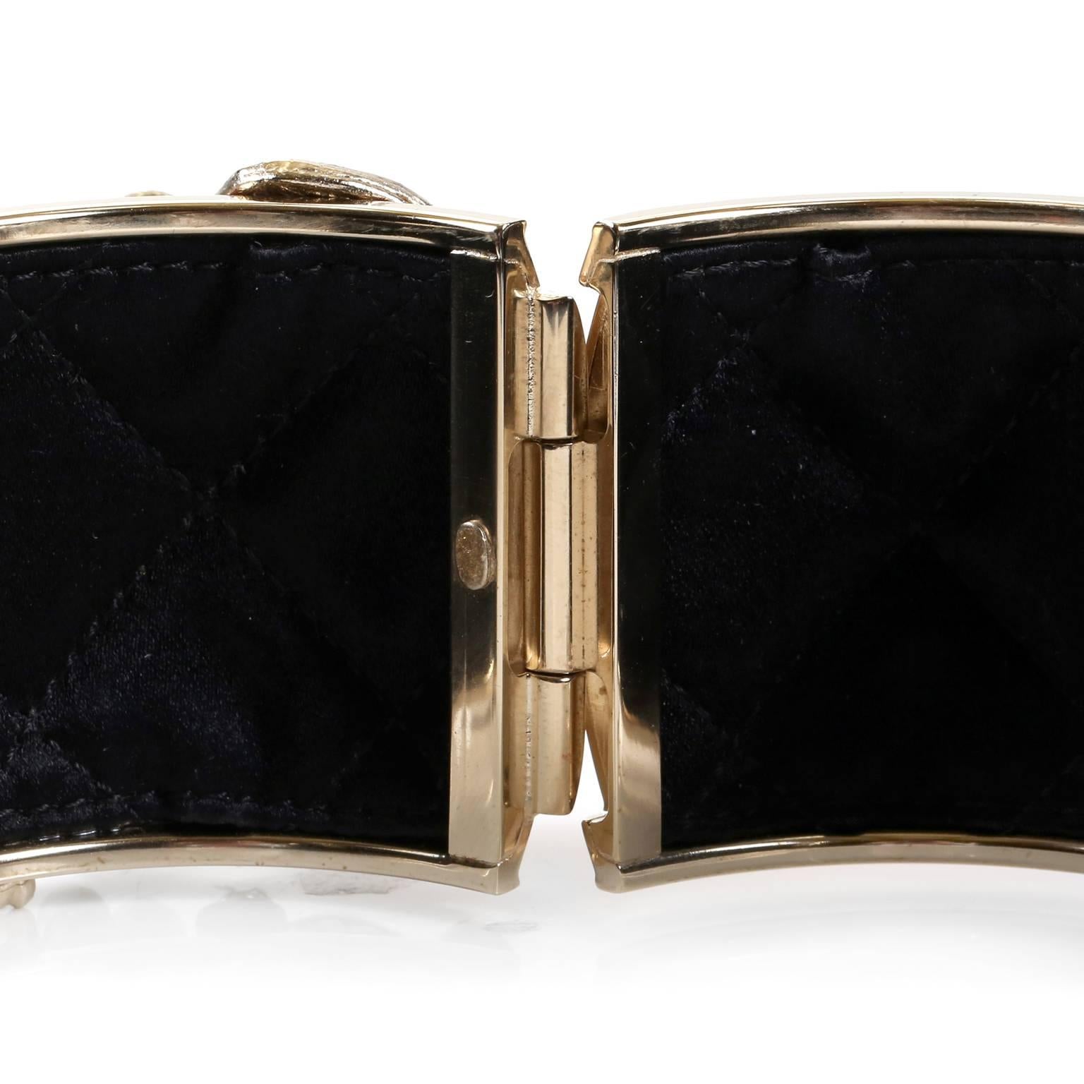 Chanel Jewel Encrusted Byzantine Collection Enamel Bangle Bracelet For Sale 4