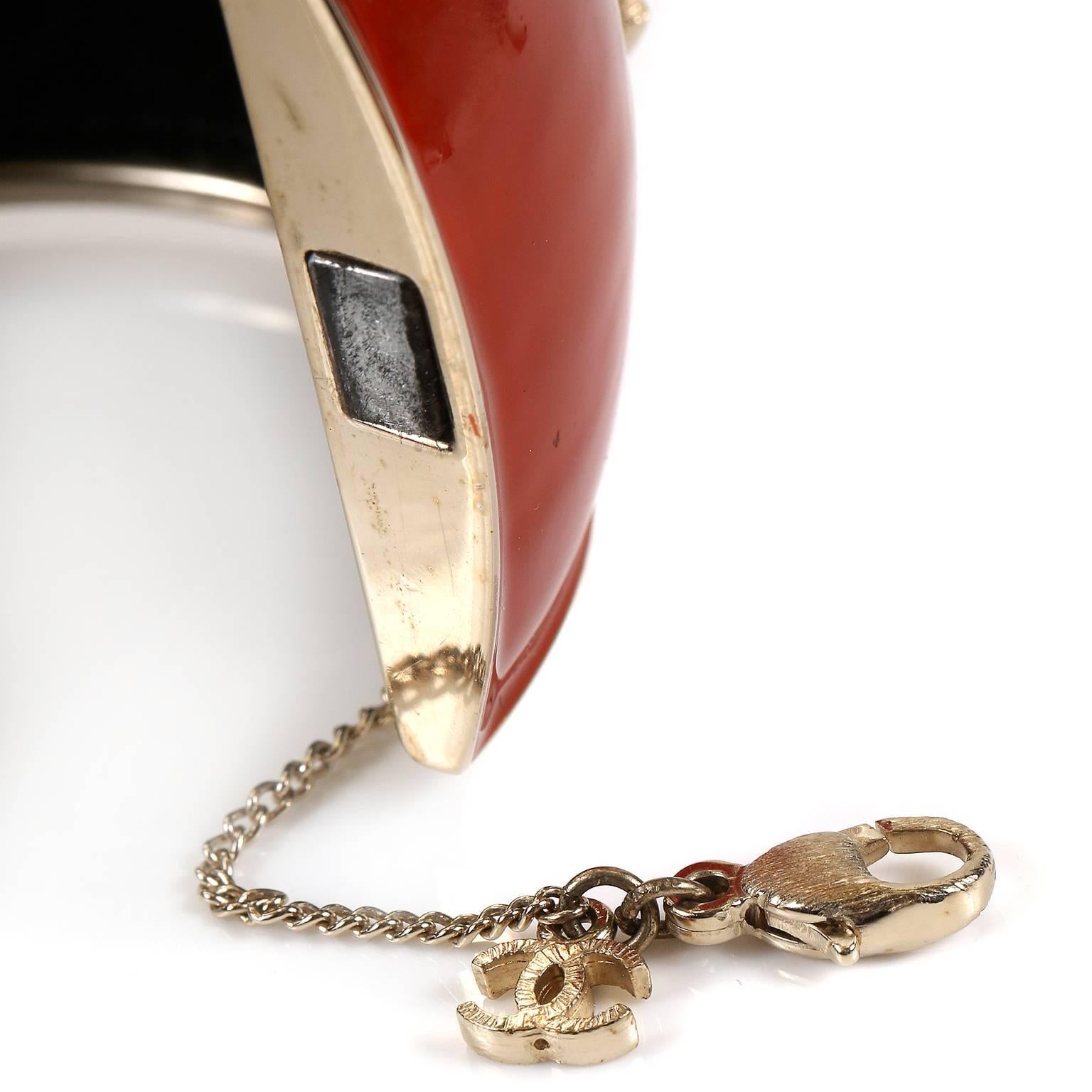 Chanel Jewel Encrusted Byzantine Collection Enamel Bangle Bracelet For Sale 6