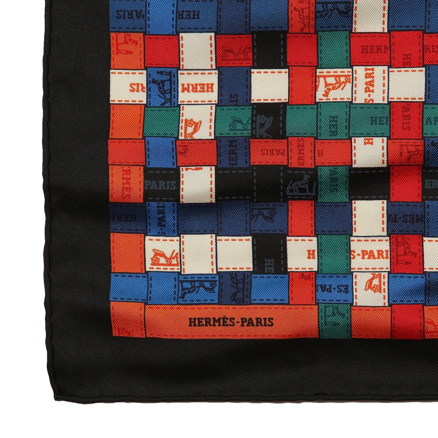 Hermes Red Bolduc au Carre 90 cm Silk Scarf For Sale 1
