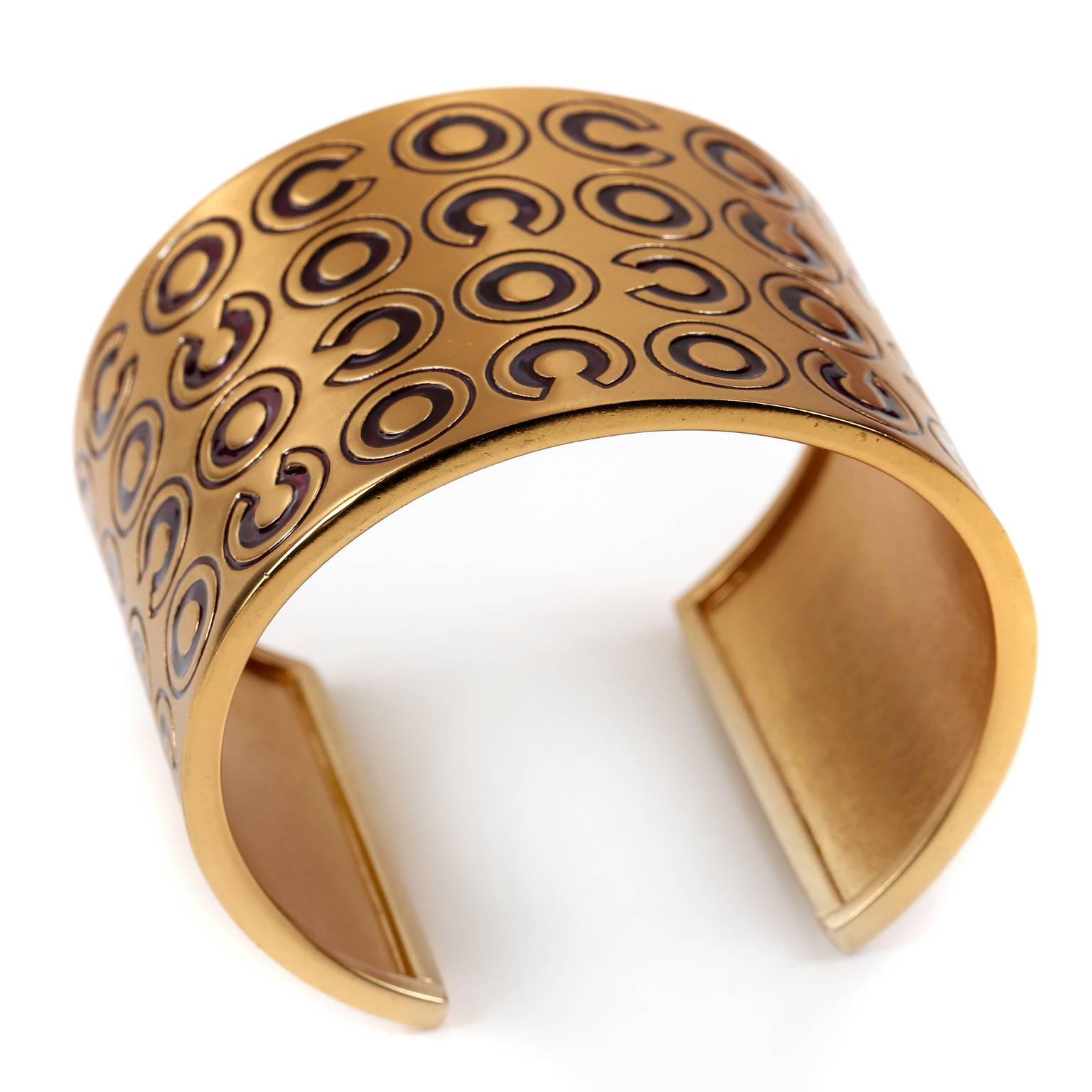 Chanel COCO Gold Cuff Bracelet For Sale 1