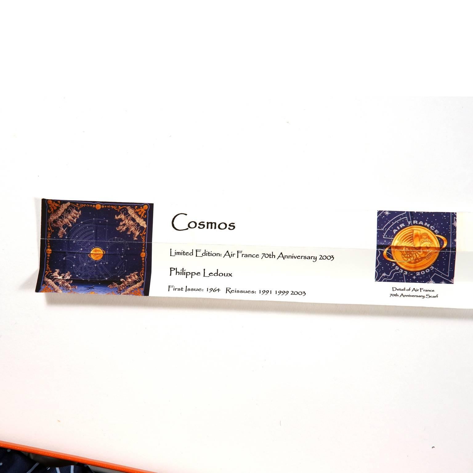 Hermes Cosmos Midnight Blue 90 cm Silk Scarf 2
