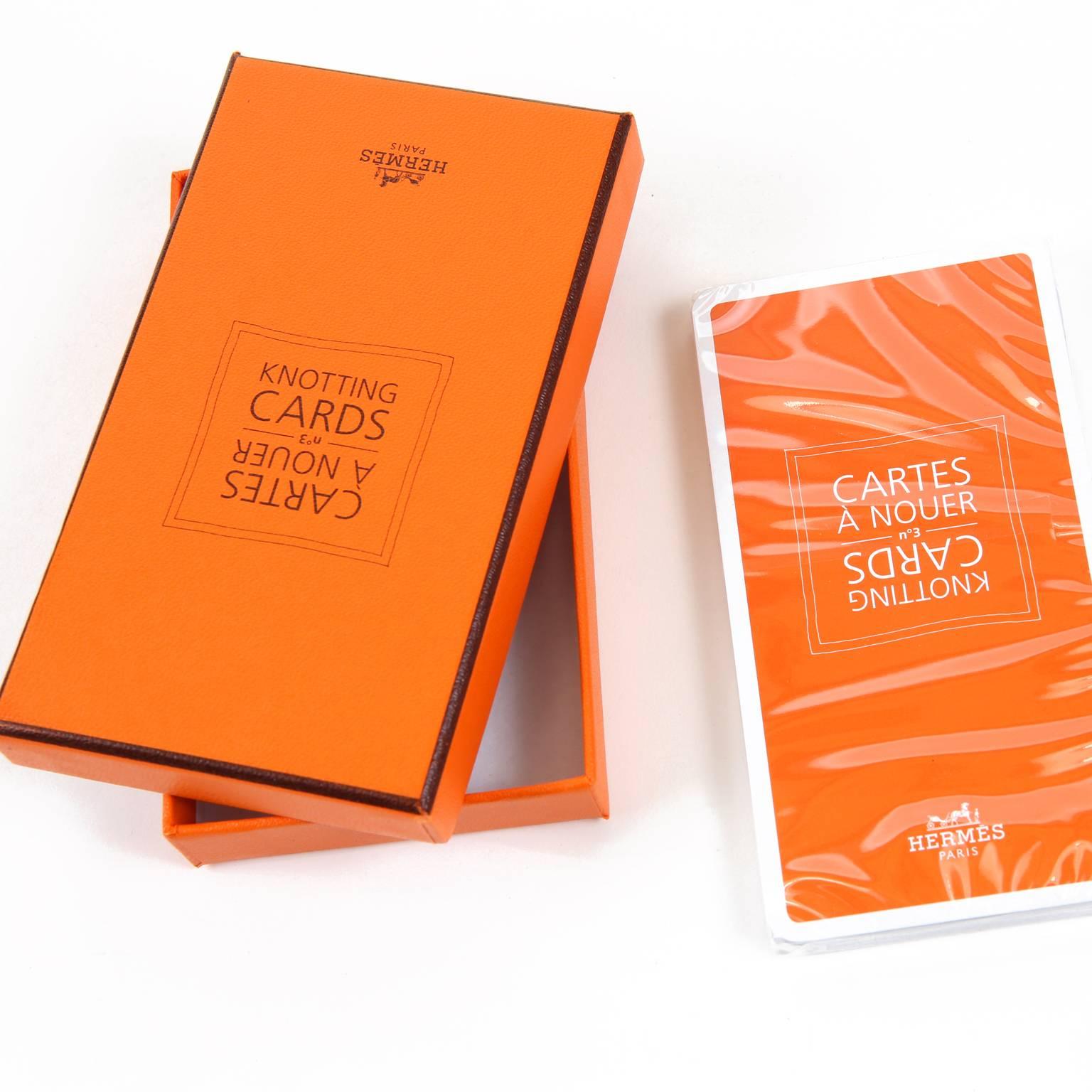 These authentic Hermès Scarf Knotting Cards are new with the box.  Illustrations with step by step directions and photos of the finished look on each card.  A perfect approach to finding new and creative ways to enjoy any scarf collection.  
A255
 
