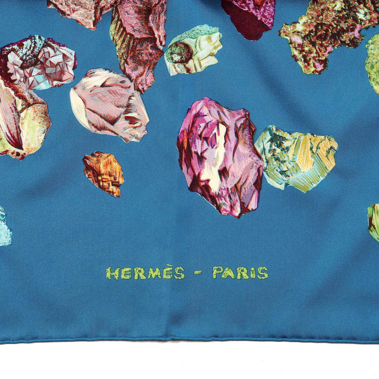 Women's Hermes Mineraux 90 cm Silk Scarf For Sale