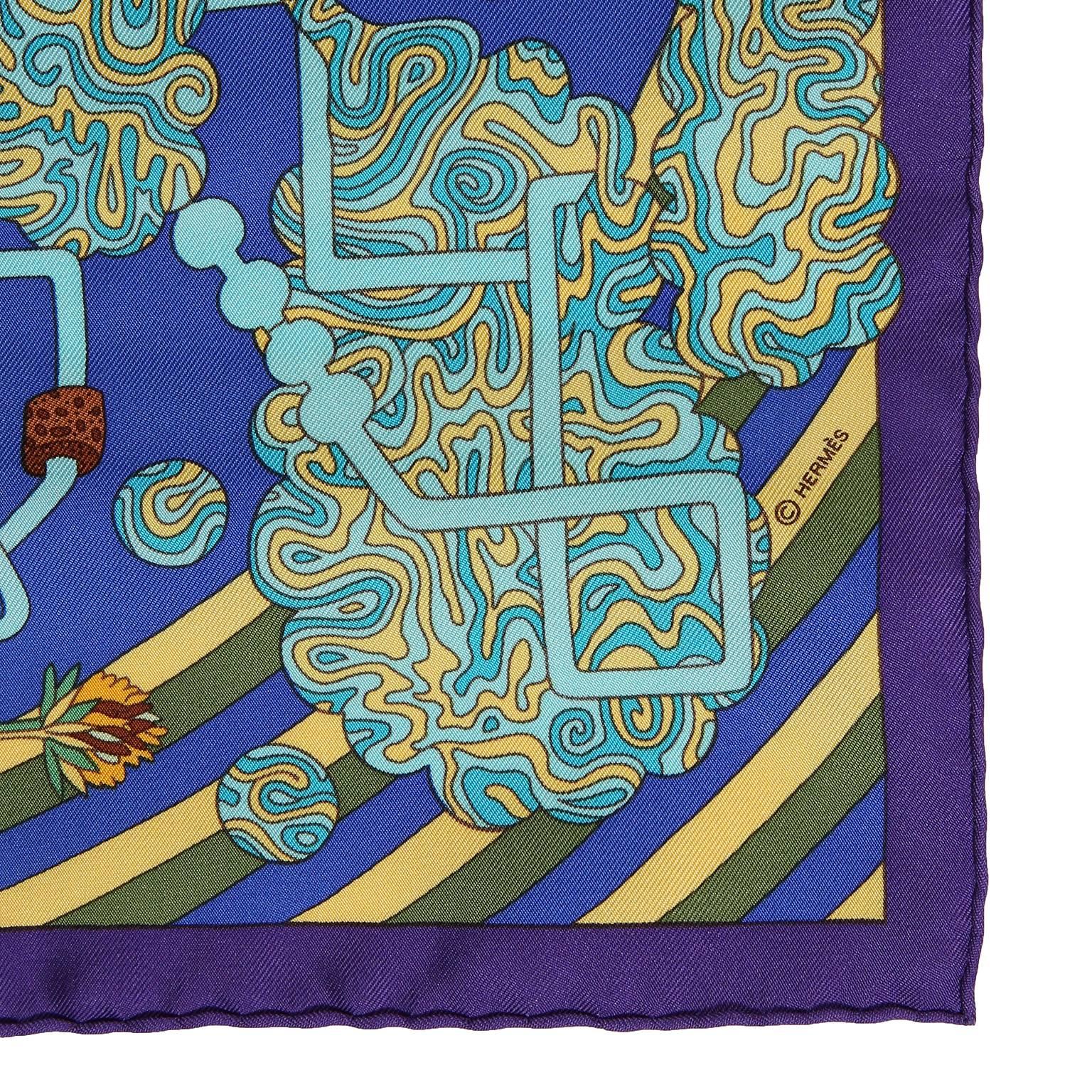 Hermes Monsieur Parfum Silk Pochette Scarf For Sale 1