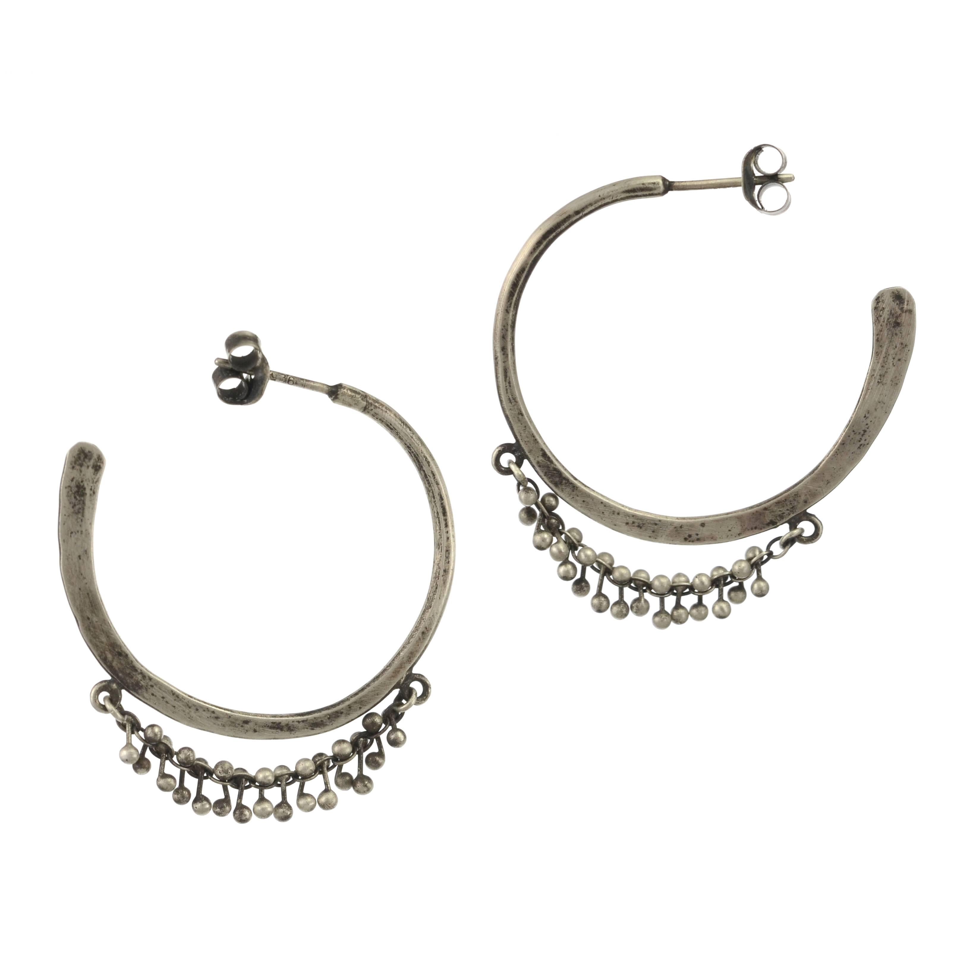 Argentium Silver Seed Hoop Earrings For Sale