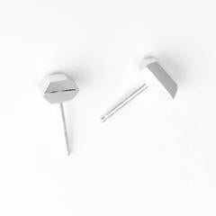 Sterling Silver Satin Finish Sugar Cube Post Earrings