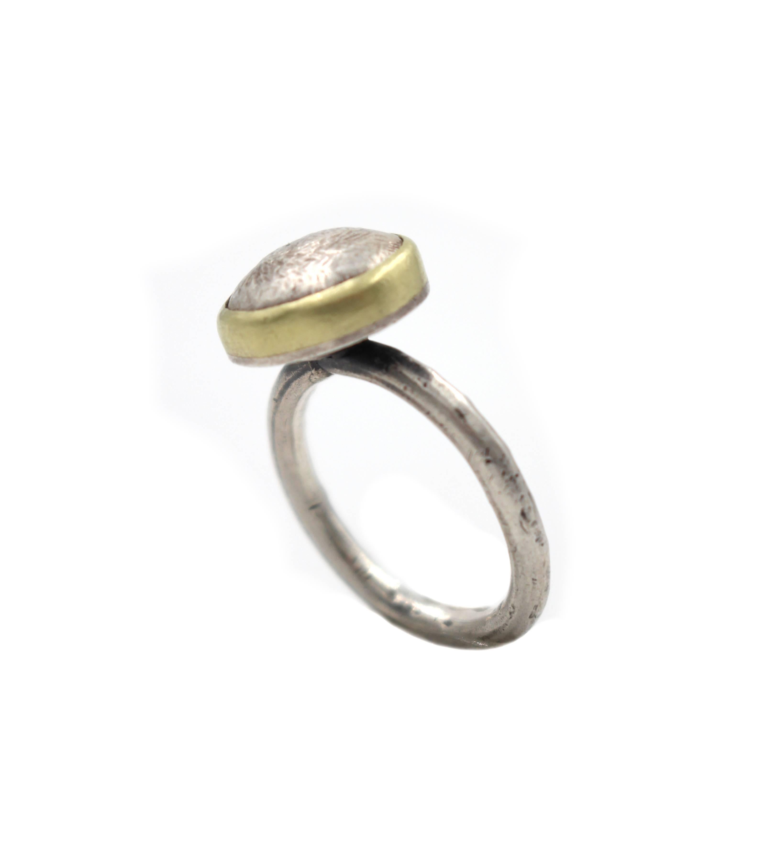 sterling silver, 14k gold

For the past twenty-five years, Robert Ebendorf has been re-purposing existing materials by devising ingenious uses for the discarded and discovering ways to make the used into the new. Known for jewelry that includes