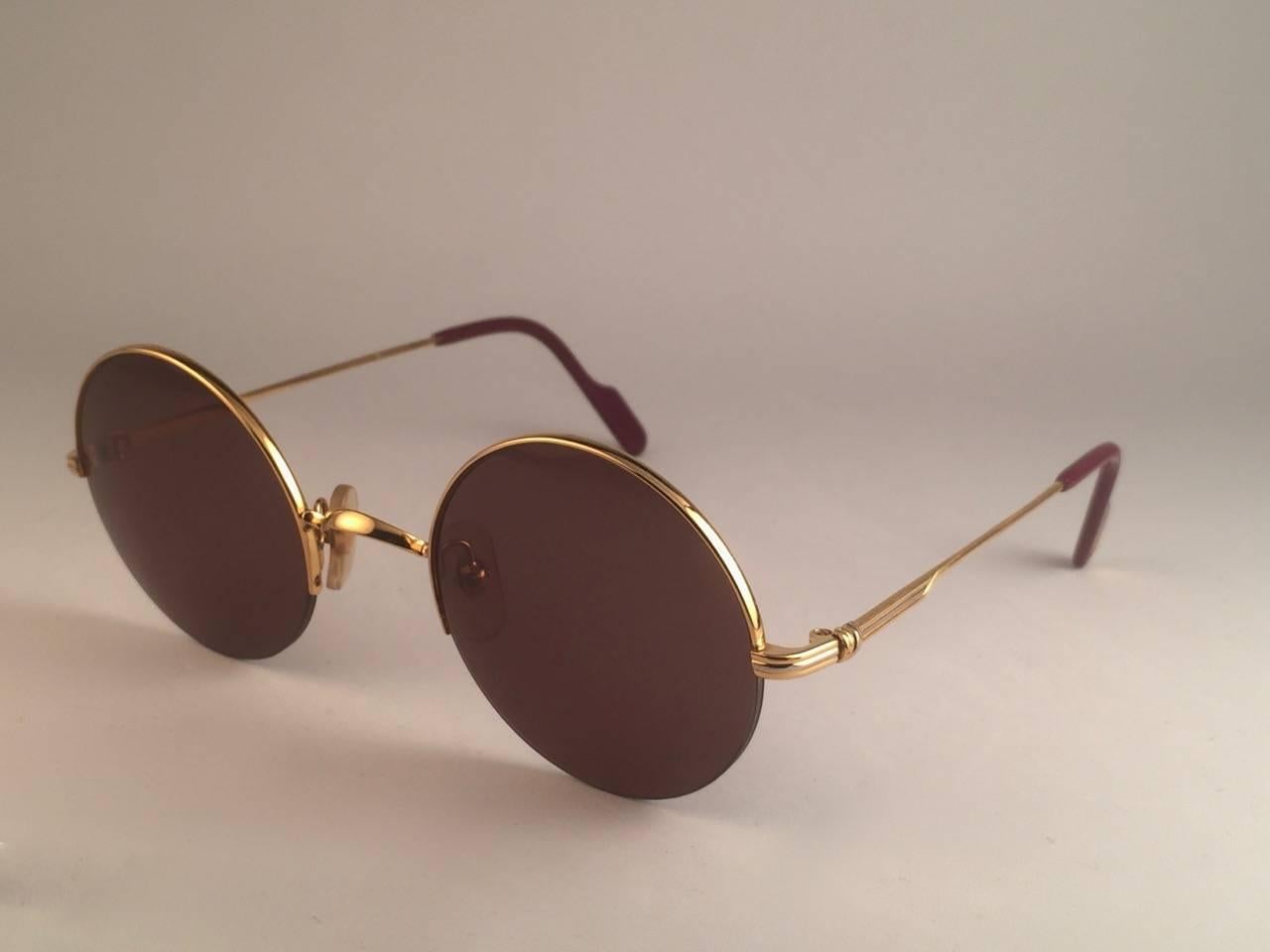cartier round frame sunglasses