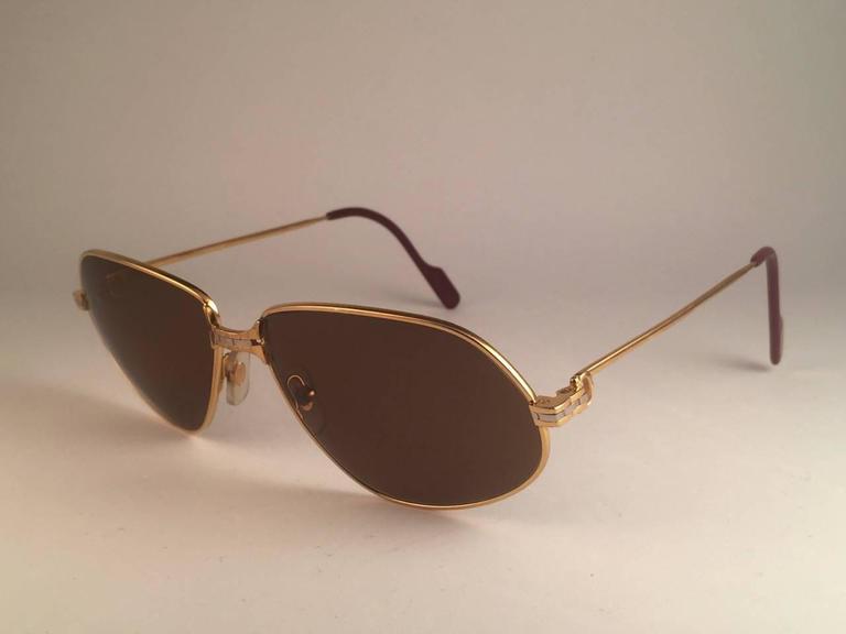 Cartier Panthere 59mm Medium Sunglasses France 18k Gold Heavy Plated at ...