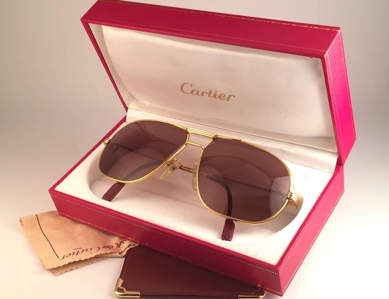 cartier paris 18k gold sunglasses