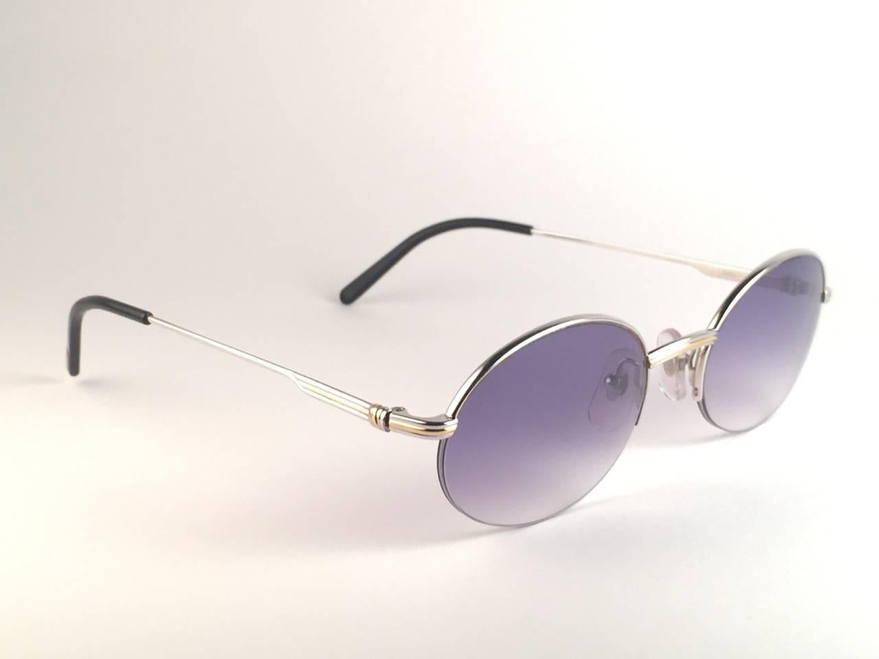 Women's or Men's New Cartier Oval Platine Manhattan 51mm Frame18k Plated Sunglasses France