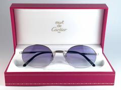 New Cartier Oval Platine Manhattan 51mm Frame18k Plated Sunglasses France