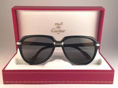 Nuevo Gafas de sol Cartier Vitesse Verde Jade Platino 58MM Francia