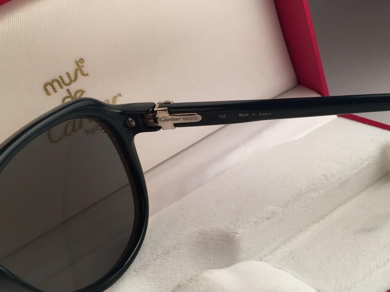 Women's or Men's New Cartier Vitesse Green Jade Platinum 58MM Platinum Sunglasses France 