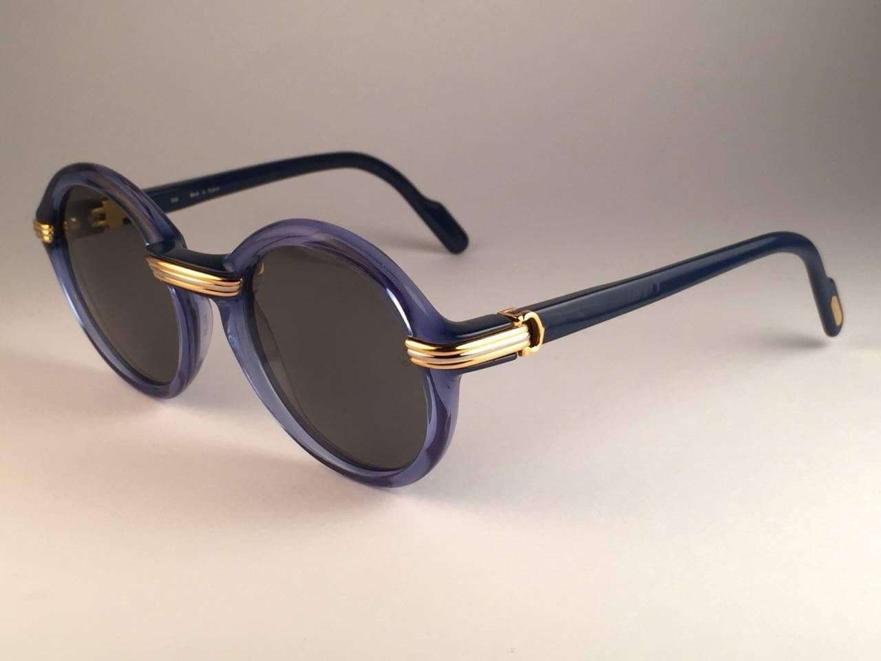 blue cartier glasses with diamonds