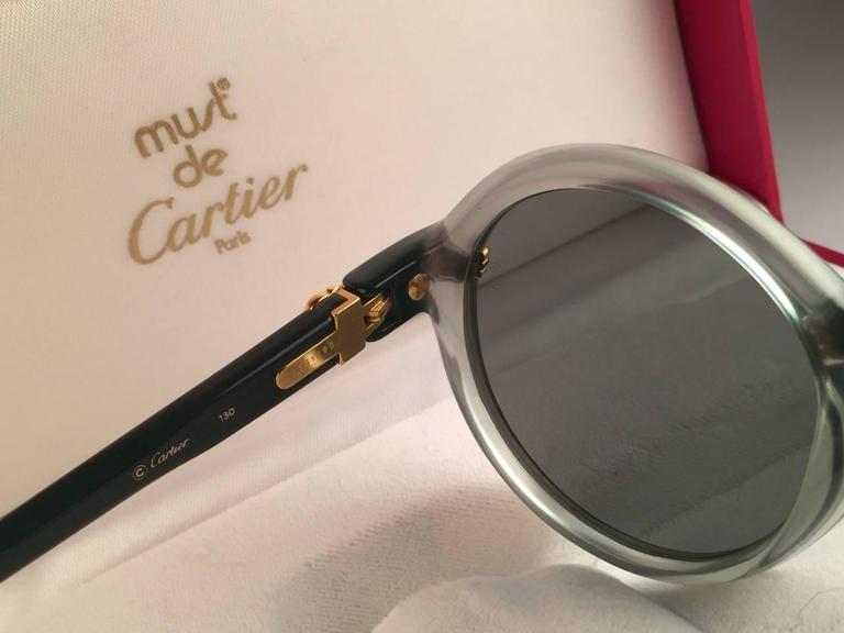 New Cartier Cabriolet Round Jade and Gold 49MM 18K Gold Sunglasses 