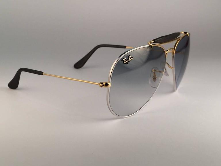 New Ray Ban Precious Metals 24k Gold Platinum B L Outdoorsman 58 USA Sunglasses