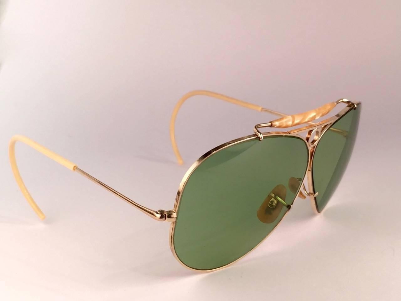 Marron Nouveau Ray Ban Shooter 1950's Classic 12K Gold Filled USA Collectors Sunglasses