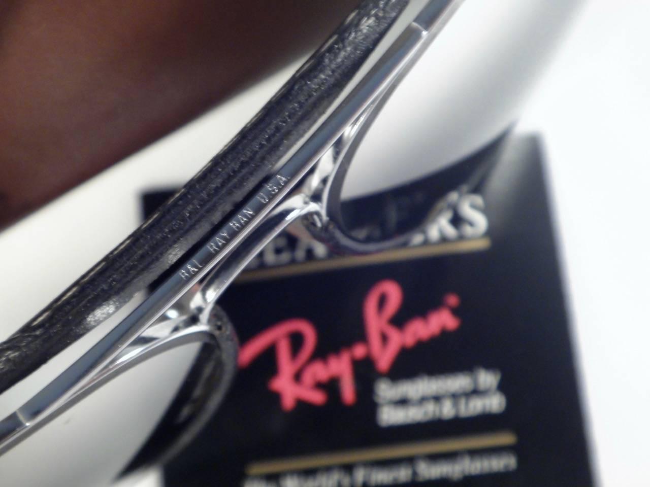 New Vintage Ray Ban Leathers Black Outdoorsman 62Mm B&L Sunglasses  In New Condition In Baleares, Baleares