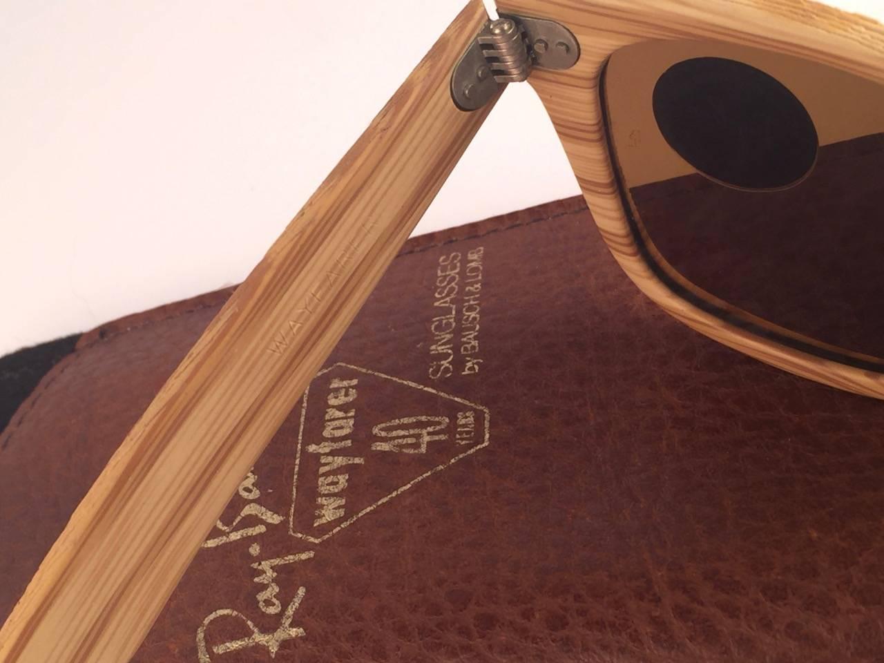 Women's or Men's New Ray Ban The Wayfarer Woodies Driftwood Edition Collectors USA 80 Sunglasses
