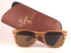New Ray Ban The Wayfarer Woodies Teak Edition Collectors USA 80's Sunglasses