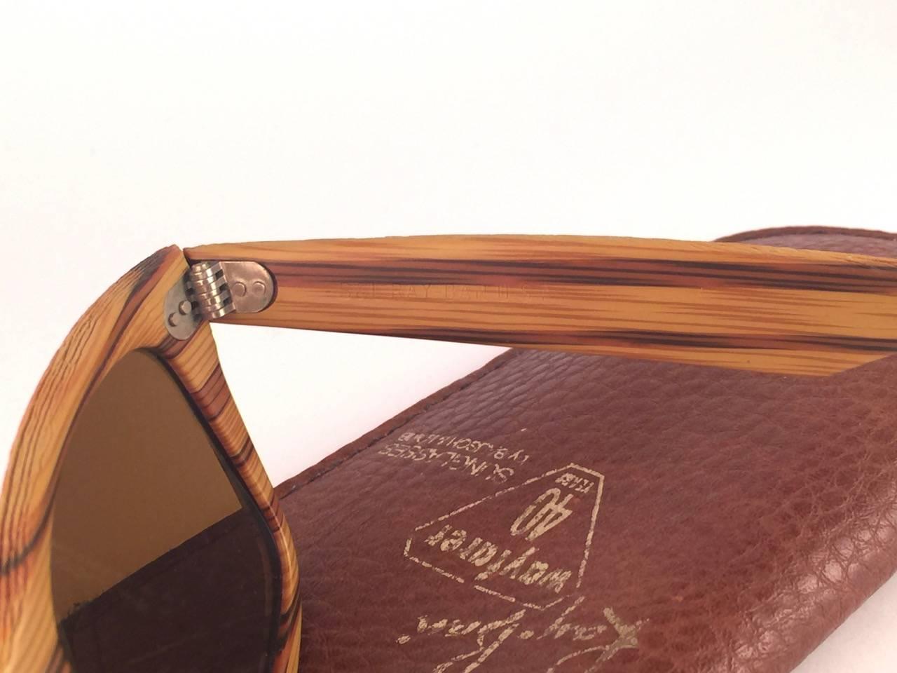  Nouveau Ray Ban The Wayfarer Woodies Teak Edition Collectors USA 80's Sunglasses Unisexe 