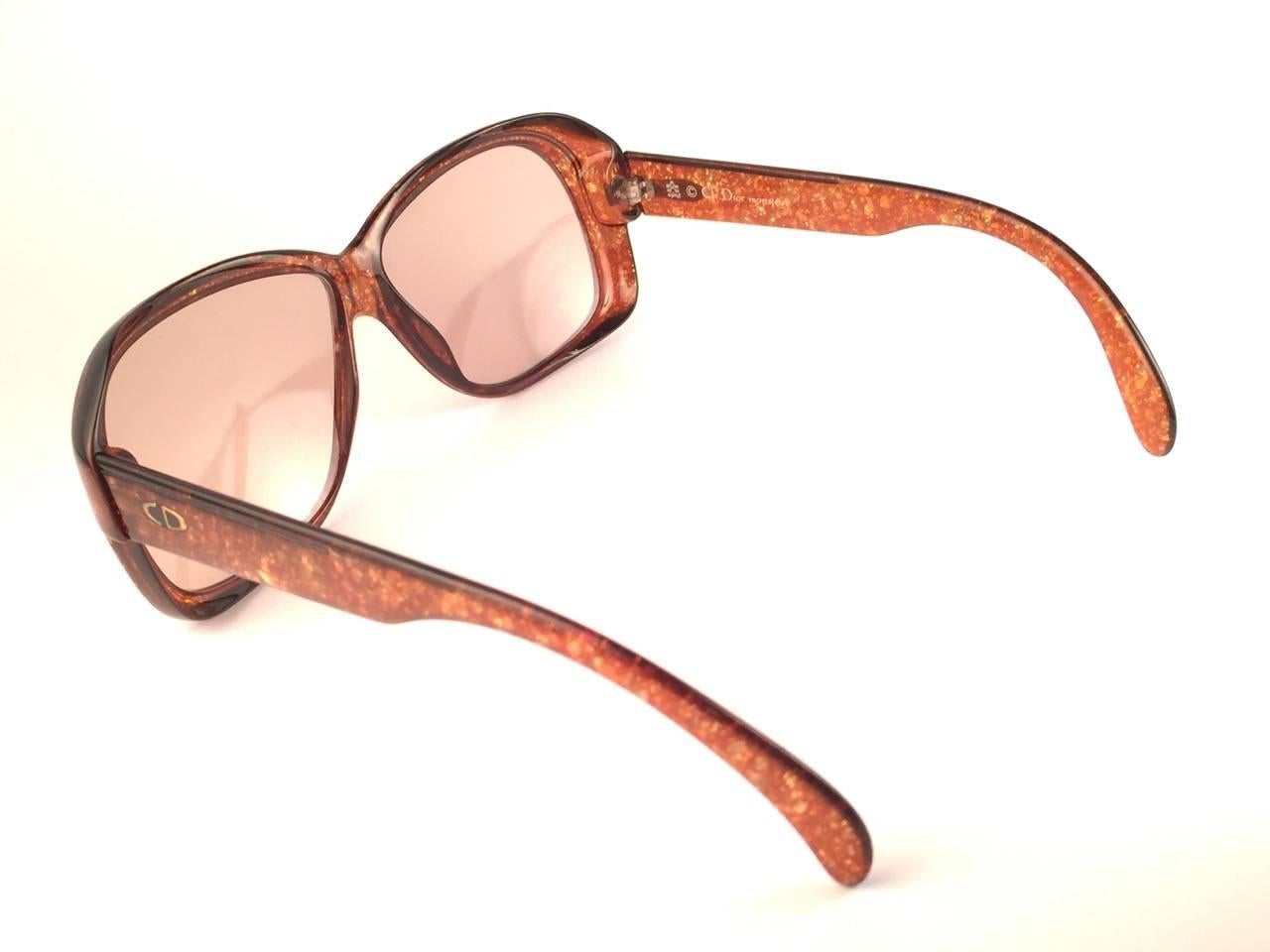 New Vintage Christian Dior Monsieur 2039 10 Optyl Marbled 1970s Sunglasses 1