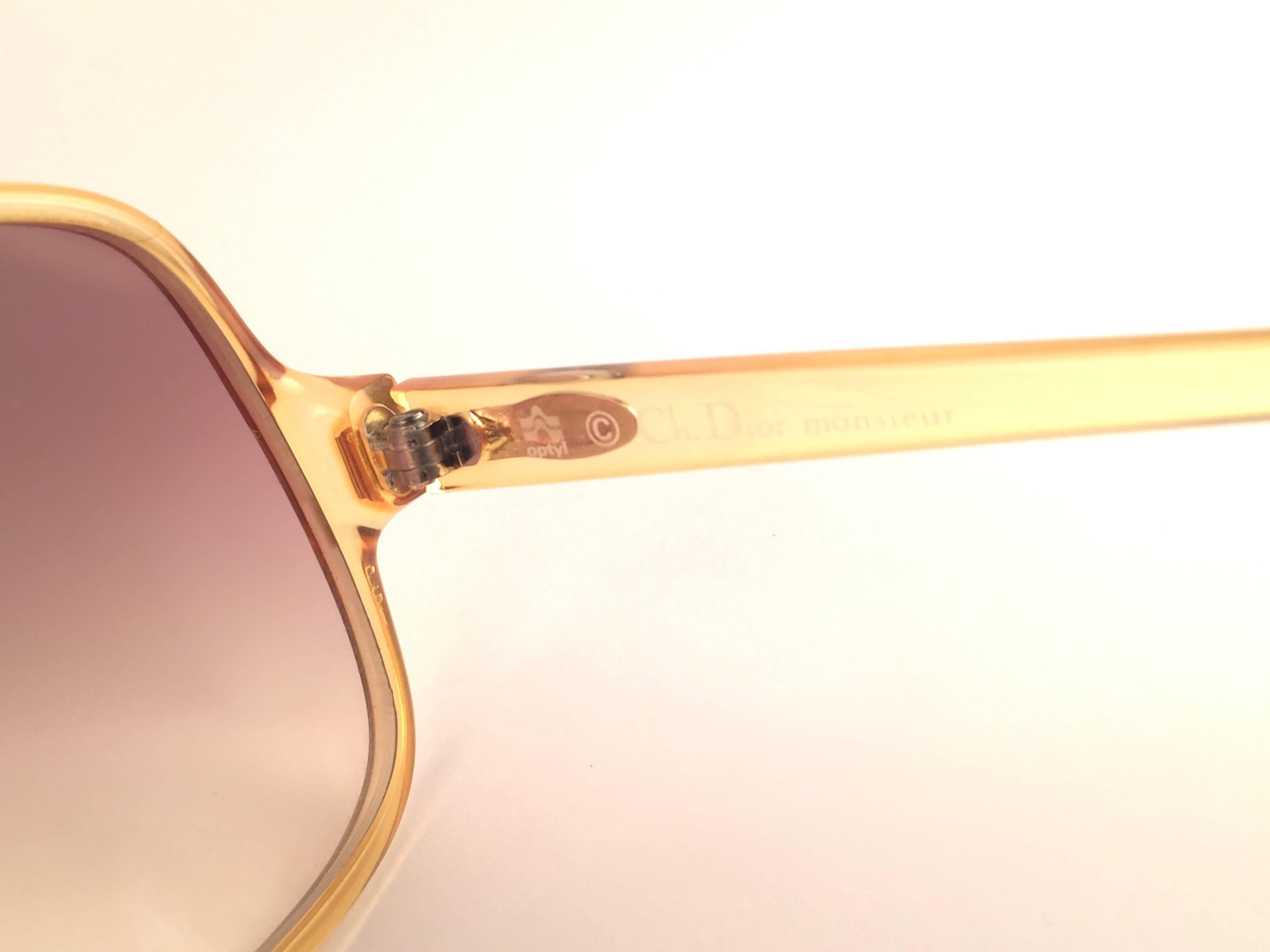 Women's or Men's  New Vintage Christian Dior Monsieur 2121 11 Light Amber Optyl 1970 Sunglasses