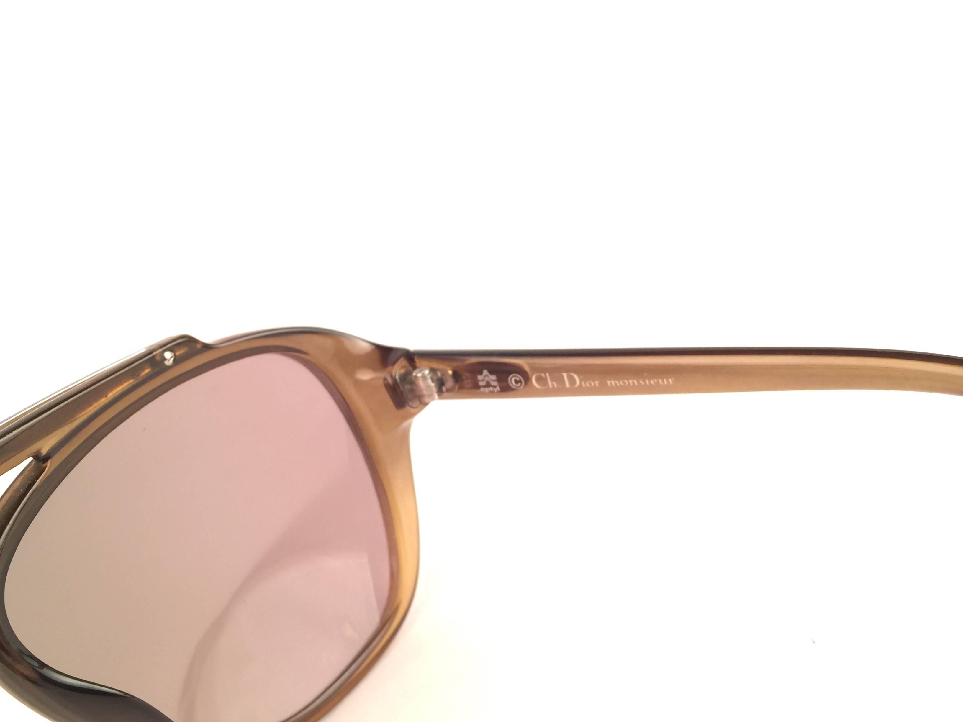 New Vintage Christian Dior Monsieur 2059 11 Amber Lenses 1970 Sunglasses In New Condition In Baleares, Baleares