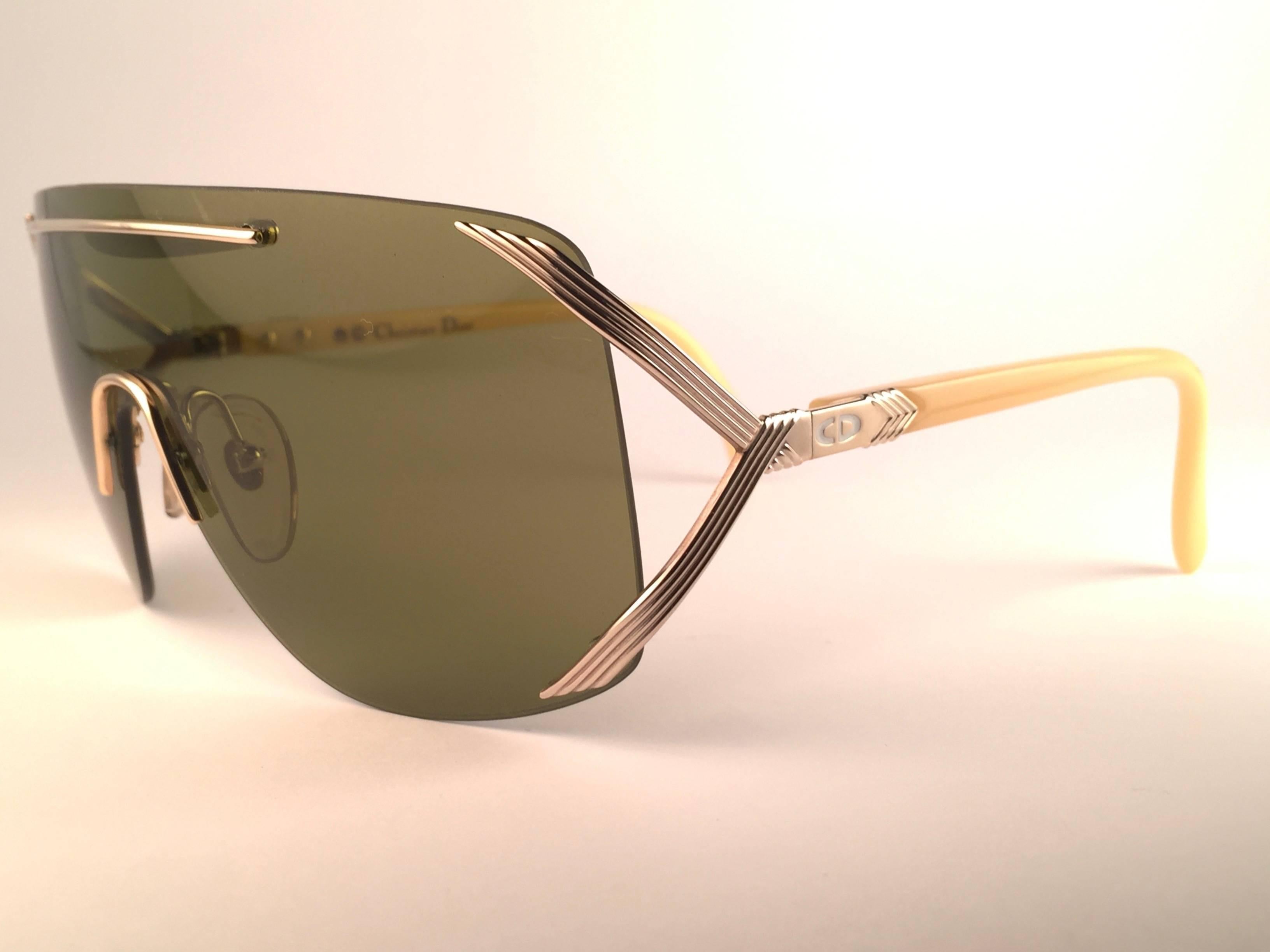 Brown  New Vintage Christian Dior 2434 47 Shield Optyl 1970 Sunglasses