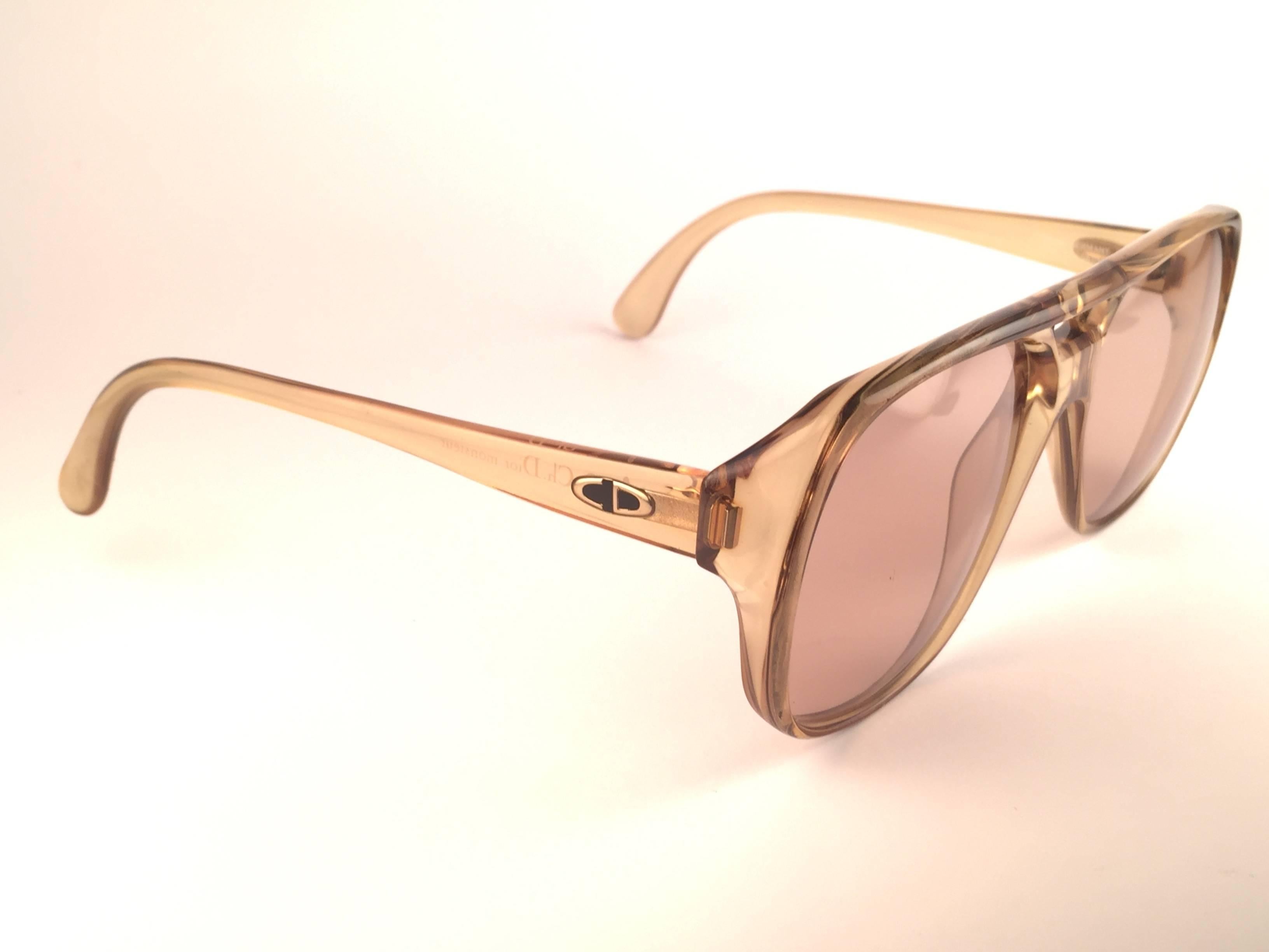 New Vintage Christian Dior Monsieur 2055 20 Light Green Optyl 1970 Sunglasses In New Condition In Baleares, Baleares