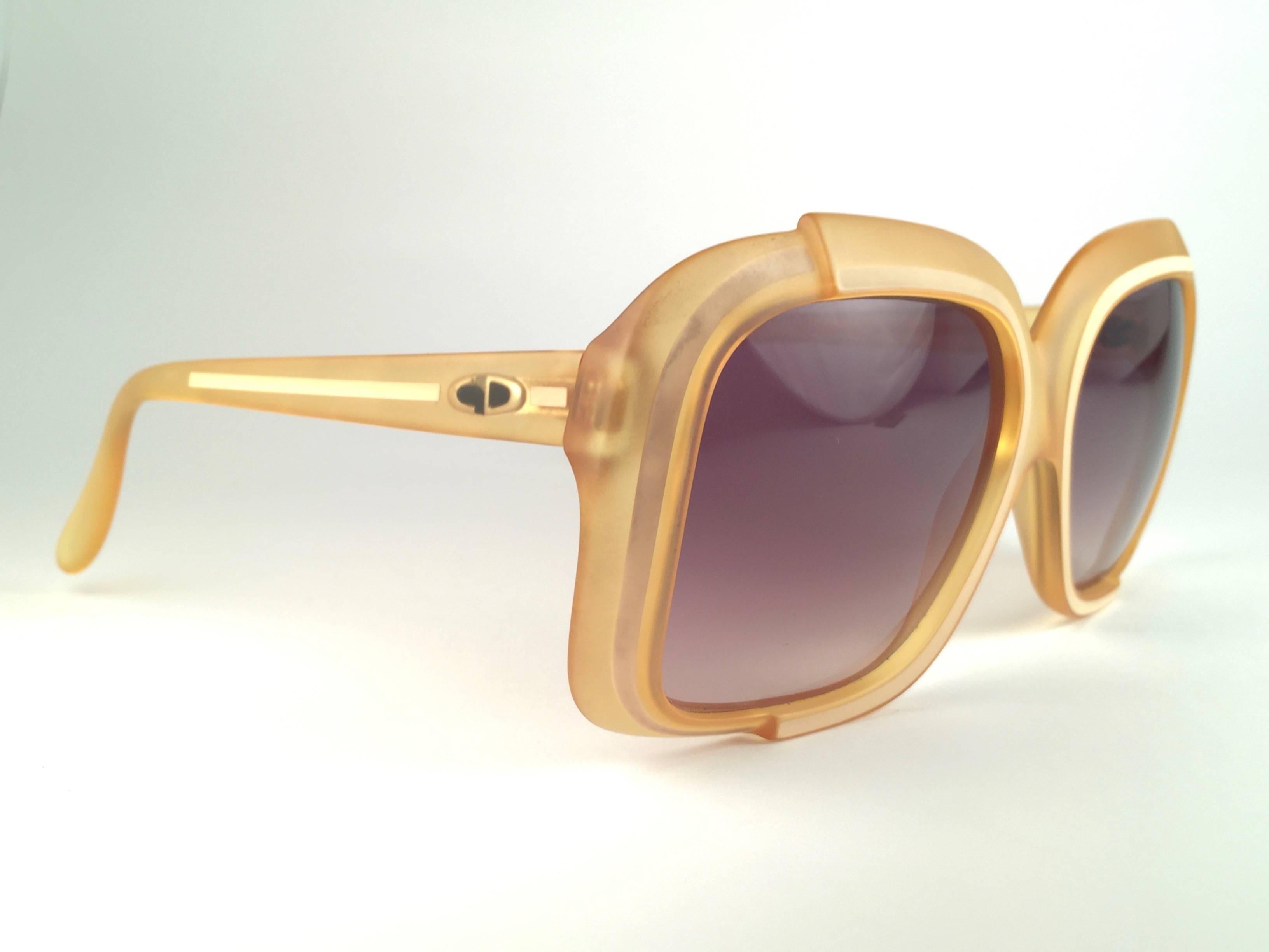 New Vintage Christian Dior 2042 70 Yellow Matte Optyl Sunglasses Austria In New Condition In Baleares, Baleares
