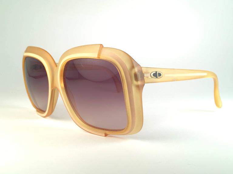 New Vintage Christian Dior 2042 70 Yellow Matte Optyl Sunglasses