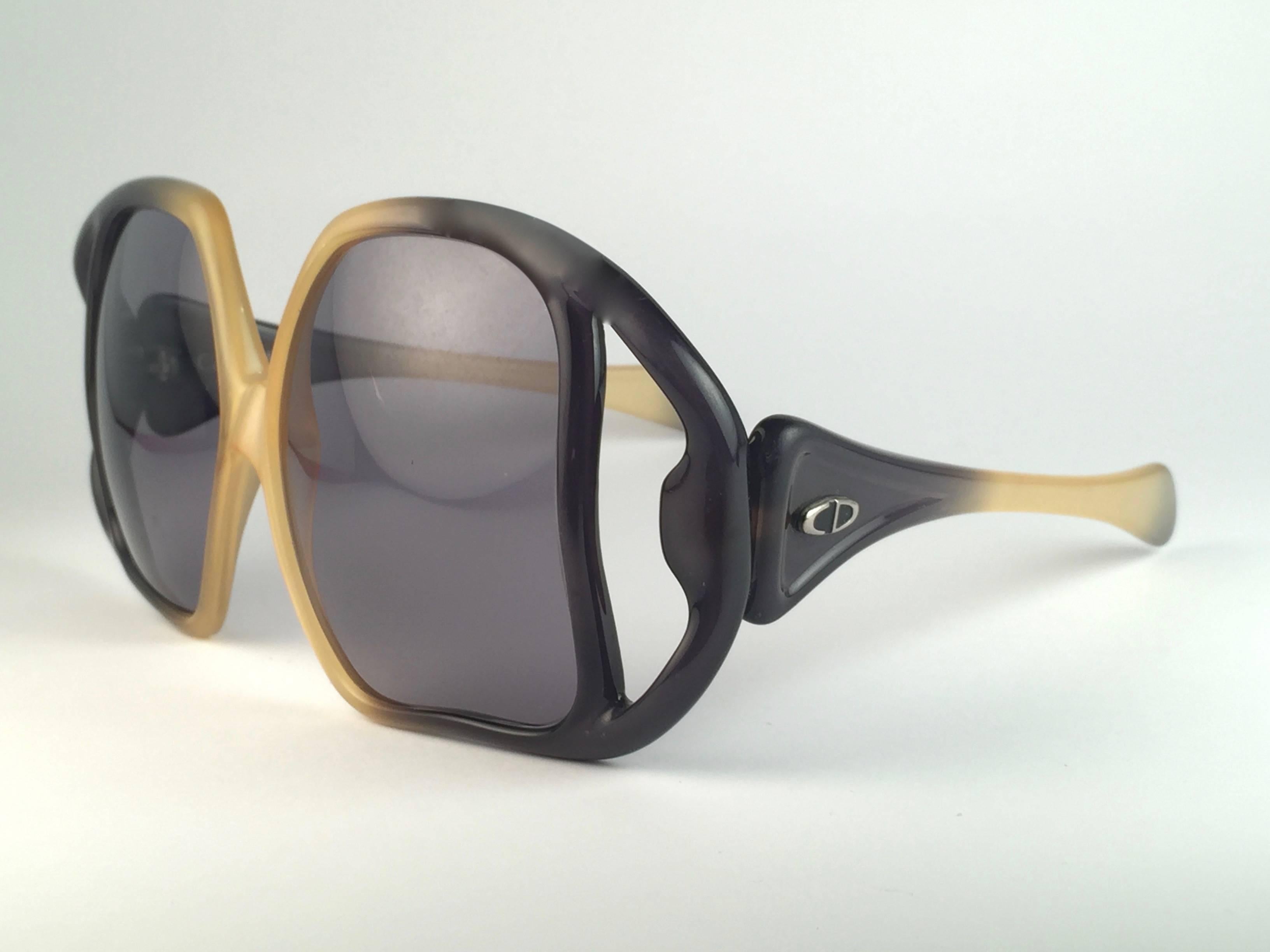 Gray Vintage Christian D02 Avant Garde Two Tone Optyl Sunglasses Germany