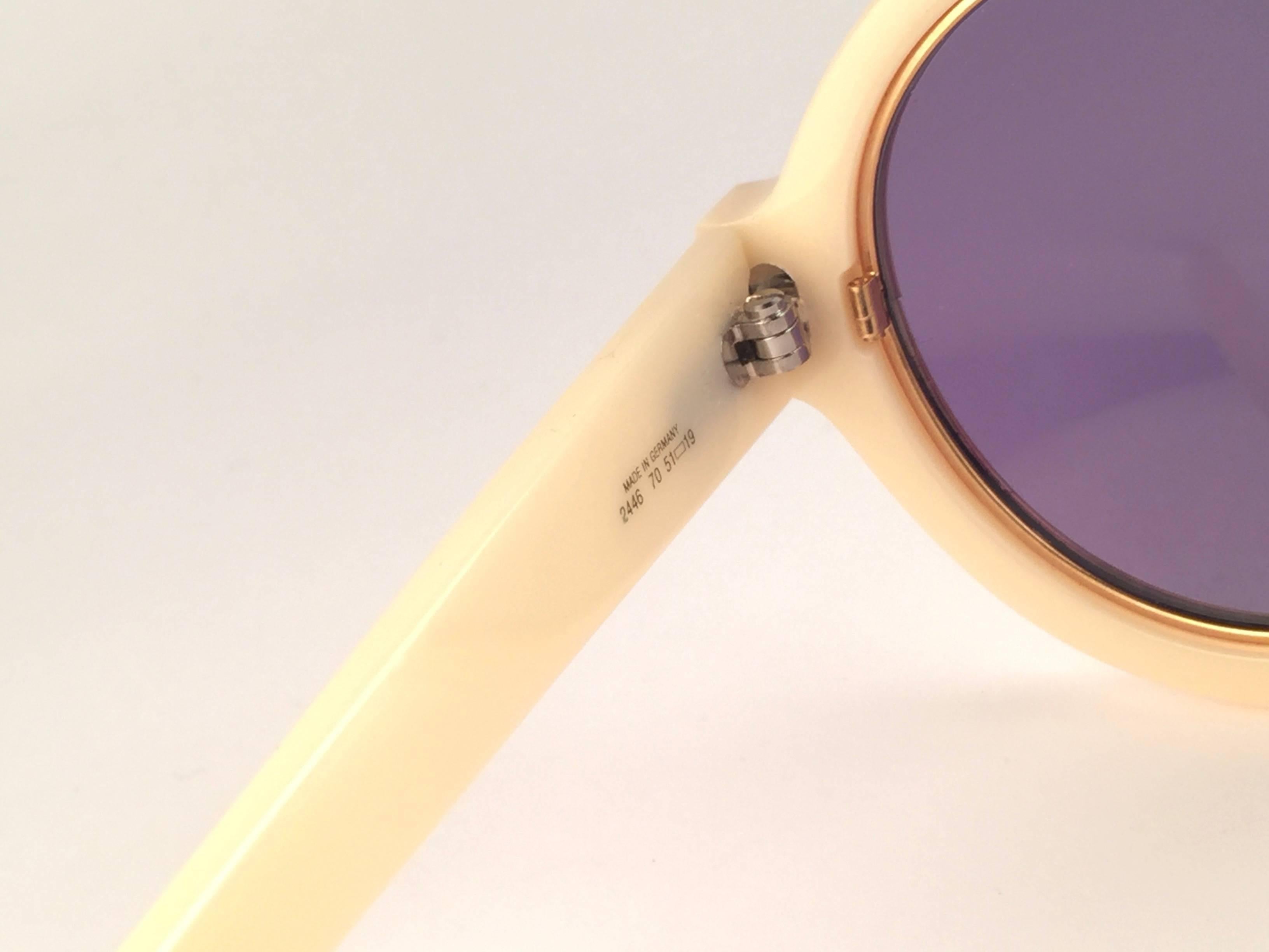 New Vintage Christian Dior 2446 70 Beige Round Optyl Sunglasses 2