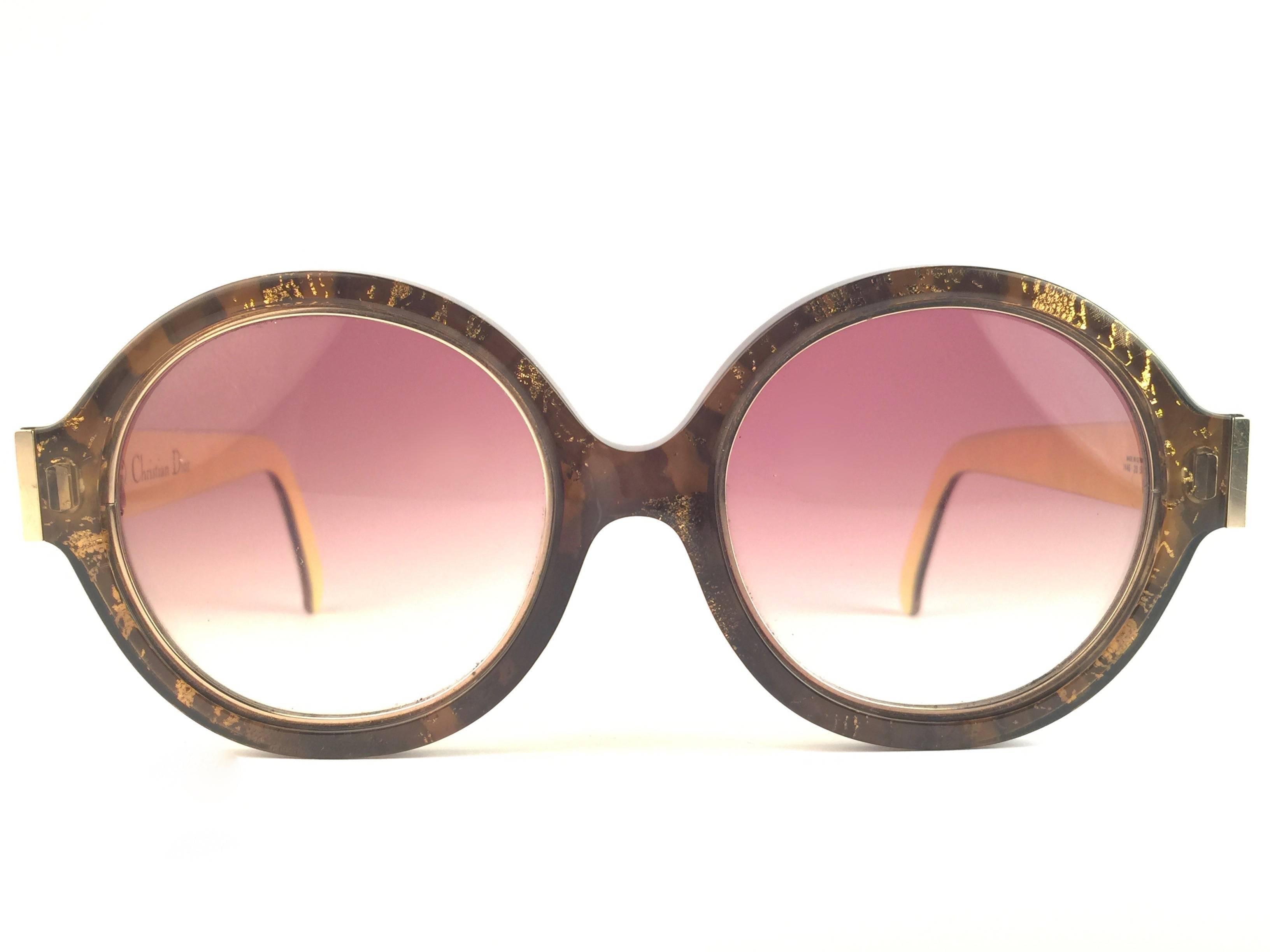 White New Vintage Christian Dior 2446 20 Translucent Amber Optyl Sunglasses