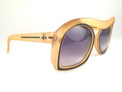 New Vintage Christian Dior 2043 40 Oversized Amber Black Optyl Sunglasses