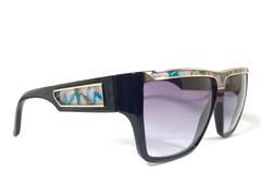 New Vintage Leonard Sleek Black &  Mosaic 1970's France Sunglasses