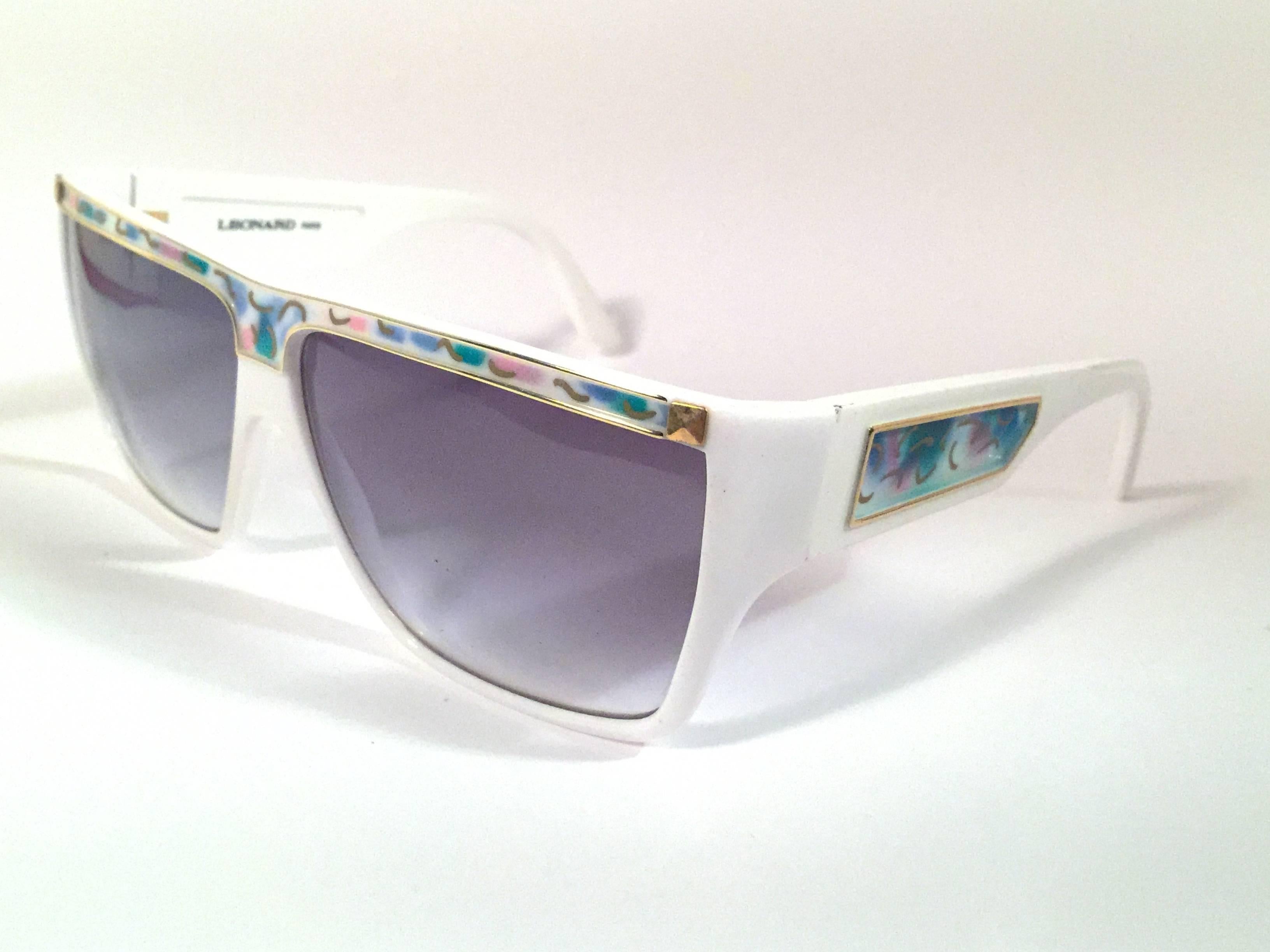 Gray New Vintage Leonard LE1306 Translucent Mosaic 1970's France Sunglasses