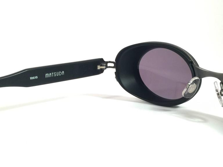 Very RARE!! Vintage Matsuda Sunglasses 10615 New Vintage Matsuda 10615 Black Matte Oval 1990 main image 4