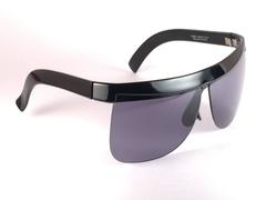 New Vintage Courreges Black Mask 7853 Grey Lenses 1970's France Sunglasses