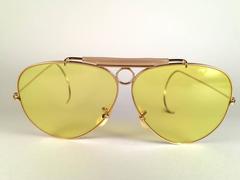 New Vintage Ray Ban Kalichrome Shooter Gold 62Mm 1960's B&L Sunglasses