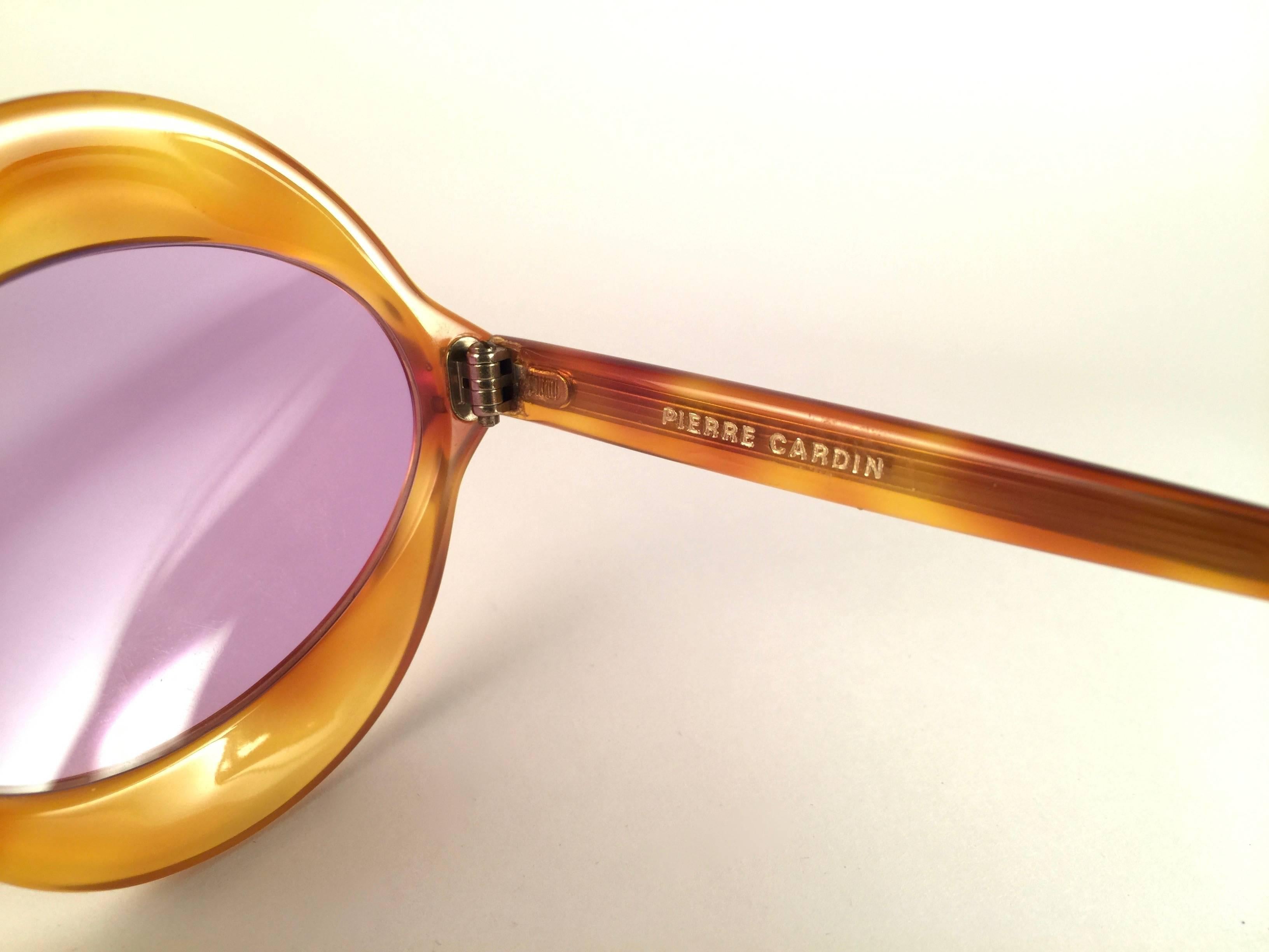 New Vintage Pierre Cardin Kiss Tortoise Rose Lenses Small C18 1960's Sunglasses In New Condition In Baleares, Baleares