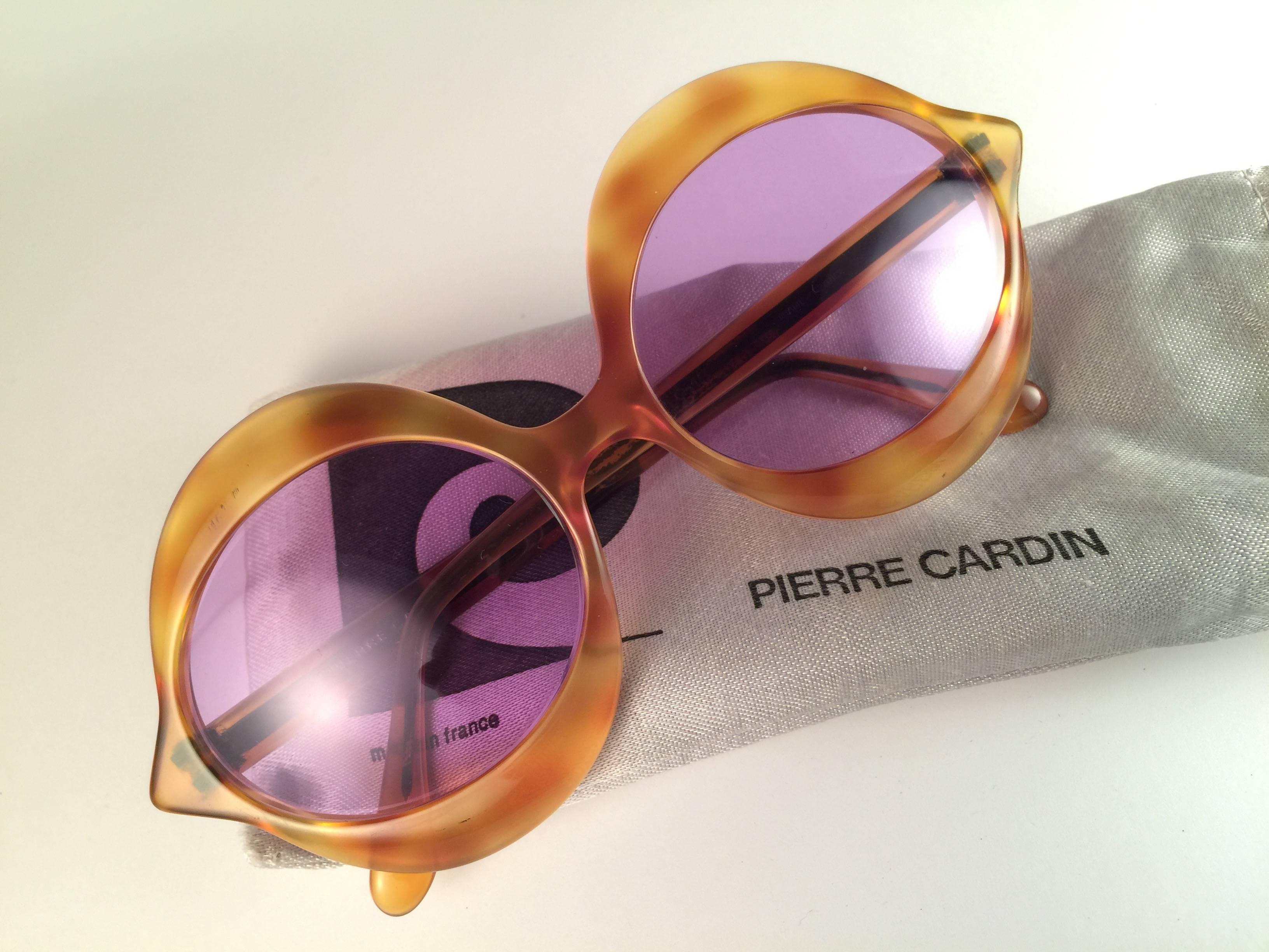 Women's New Vintage Pierre Cardin Kiss Tortoise Rose Lenses Medium C18 1960's Sunglasses