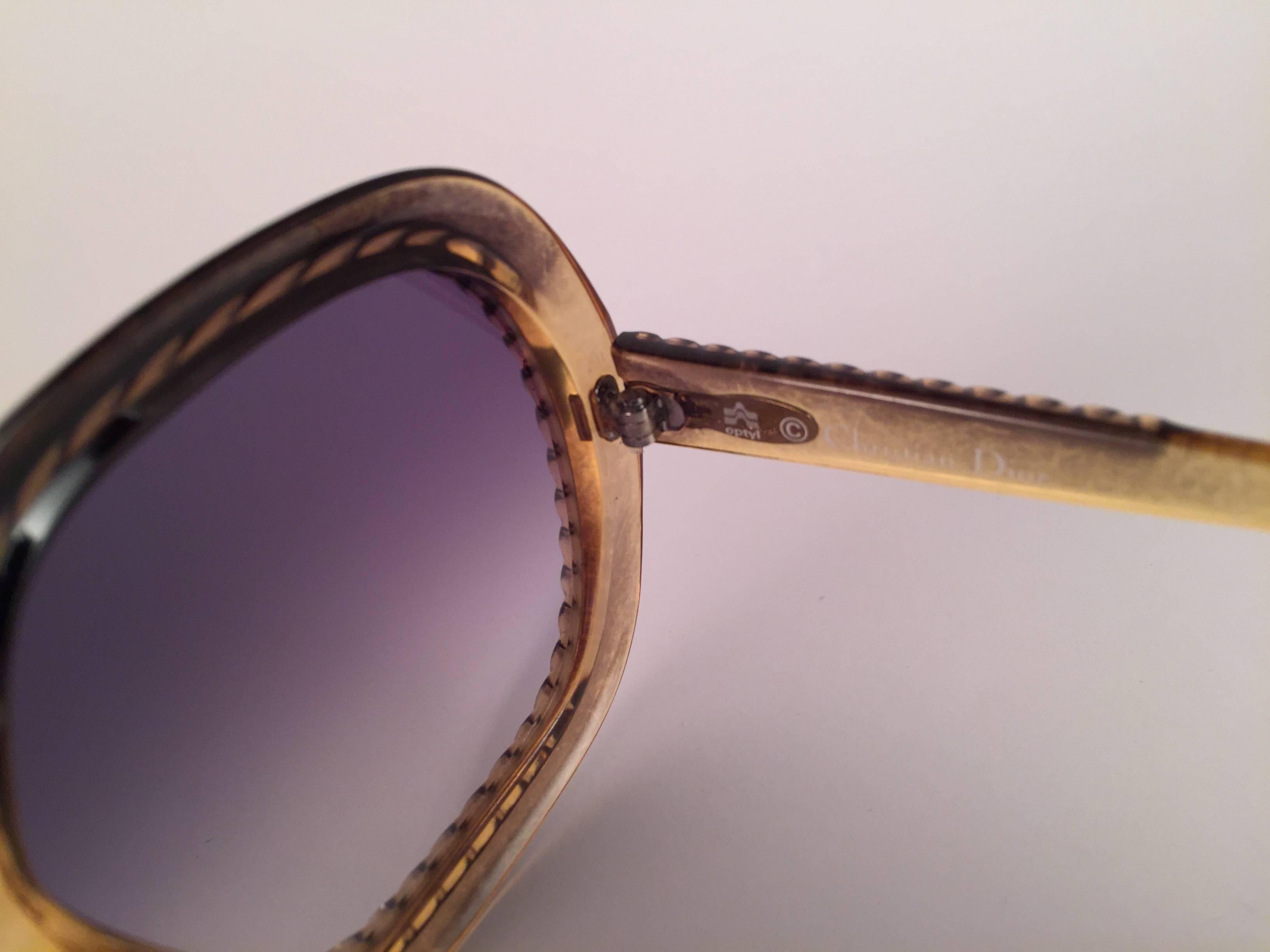 Women's New Vintage Christian Dior 2060 20 Two Tone Braid Optyl Sunglasses Germany