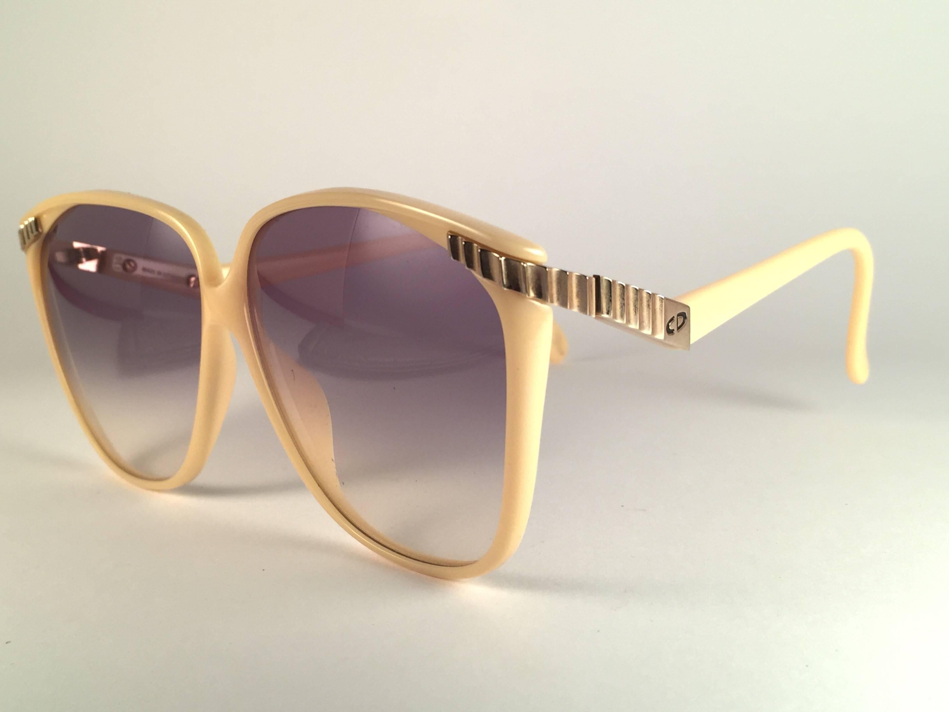 Gray New Vintage Christian Dior 2279 70 Beige Gold Inserts Optyl Sunglasses Austria