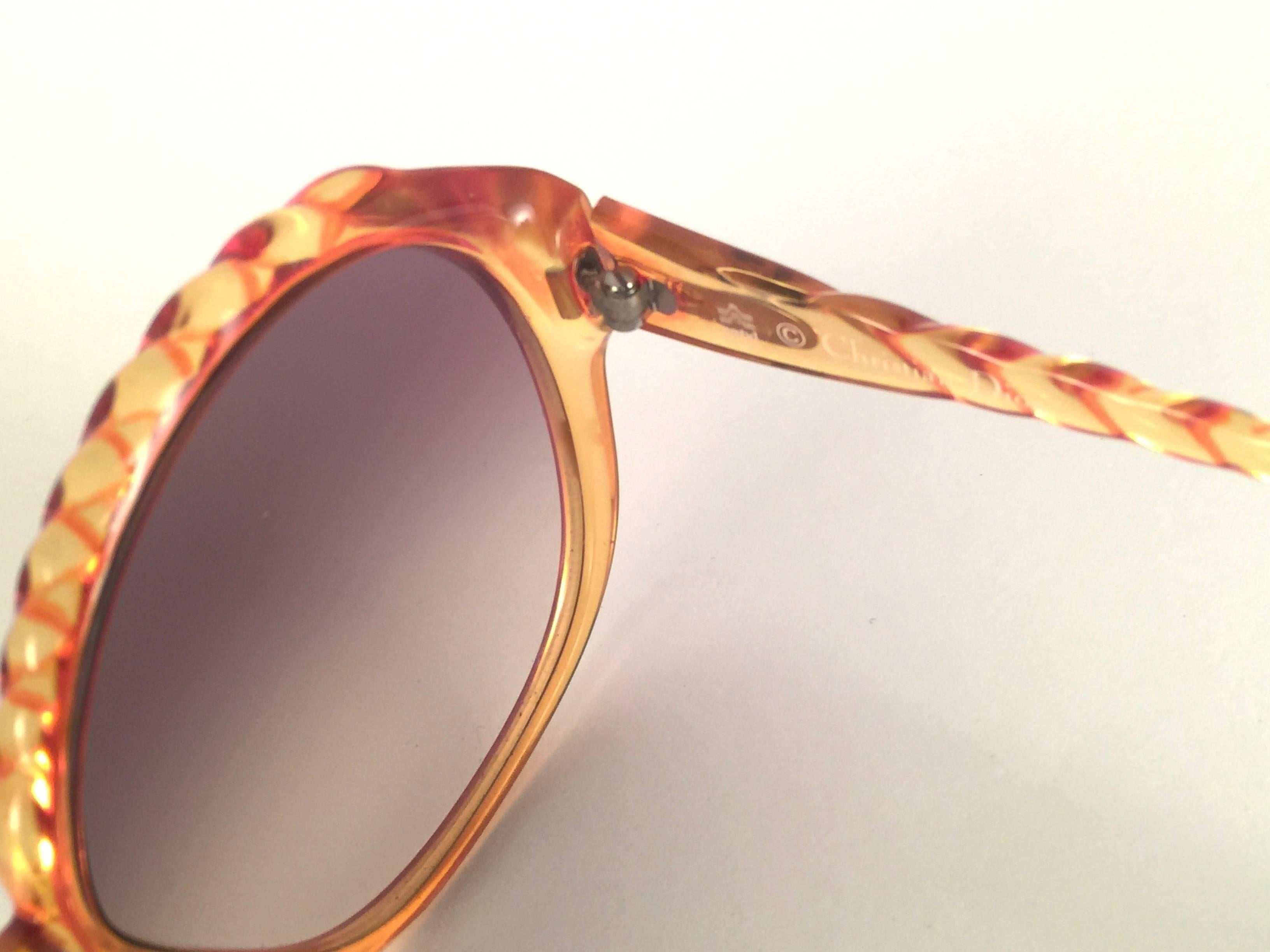 New Vintage Christian Dior 2063 30 Amber Braid Optyl Sunglasses Germany In New Condition In Baleares, Baleares
