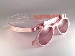 Nouveau Vintage IDC Optical Rose Lenses Flip Top Sunglasses France 1990's